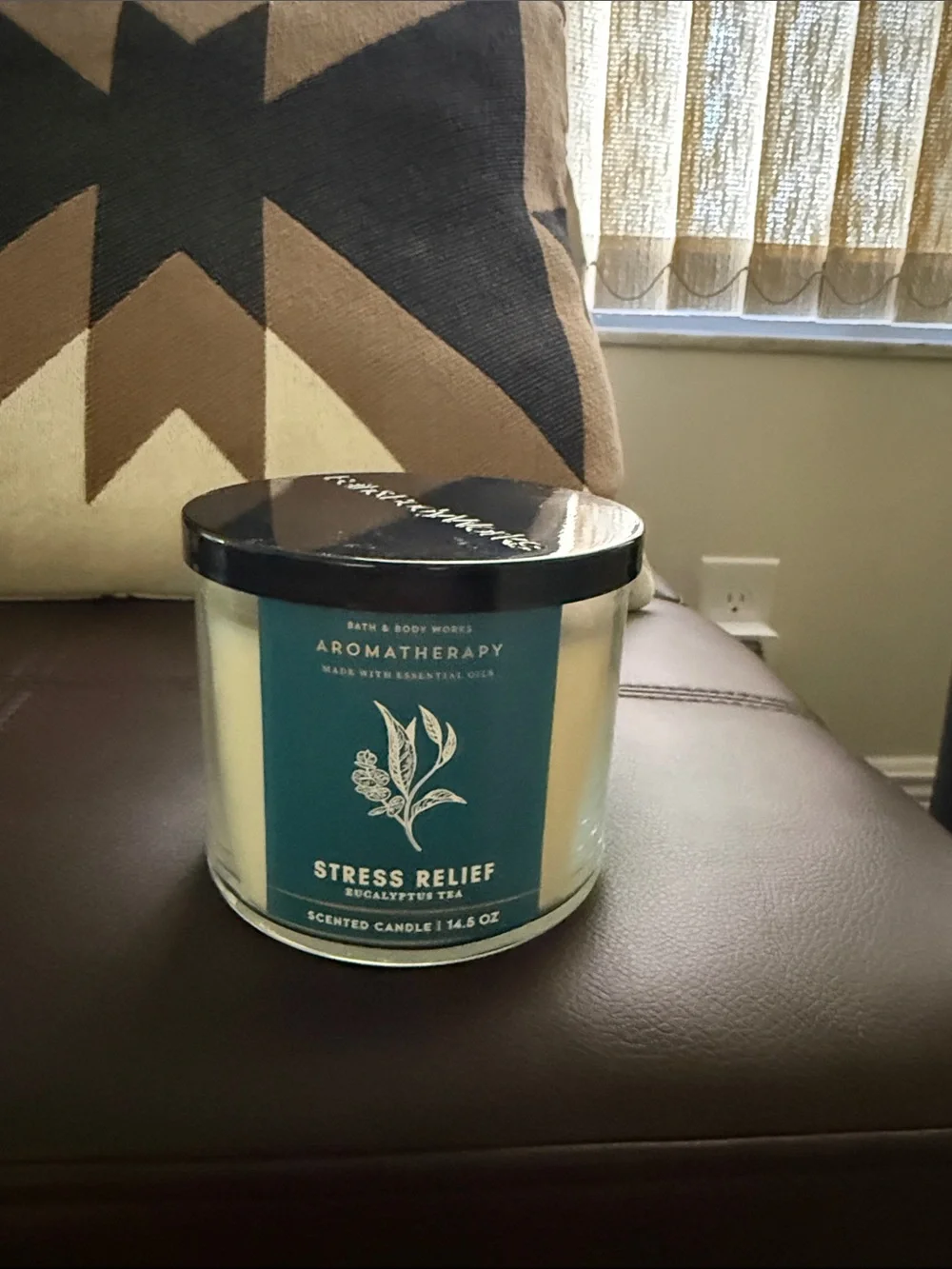 Bath & Body Works Stress Relief Eucalyptus Tea Scented Candle - Cream